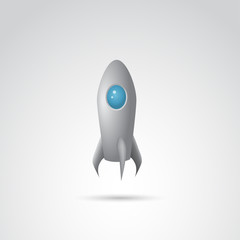 Spaceship, rocket vector icon.