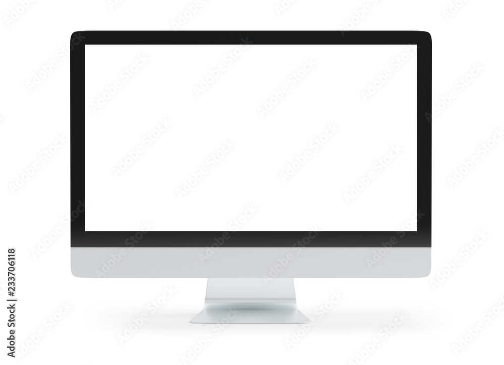 Aufkleber Modern computer monitor mockup isolated 3d rendering