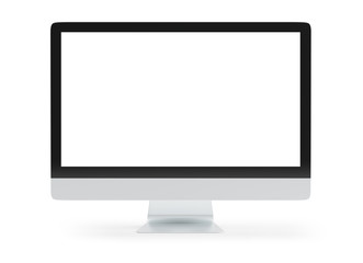 Modern computer monitor mockup isolated 3d rendering