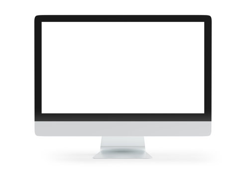 Modern computer monitor mockup isolated 3d rendering
