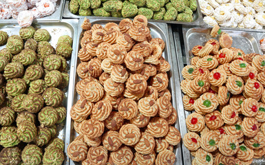 pastries and delicacies with almond paste typical of southern It