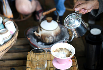 Drip coffee style.