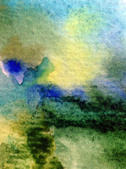 Watercolor abstract bright colorful textural background handmade . Painting of underwater world  . Modern sea pattern .