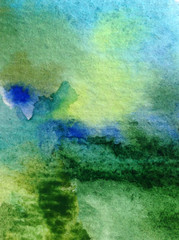 Watercolor abstract bright colorful textural background handmade . Painting of underwater world  . Modern sea pattern .
