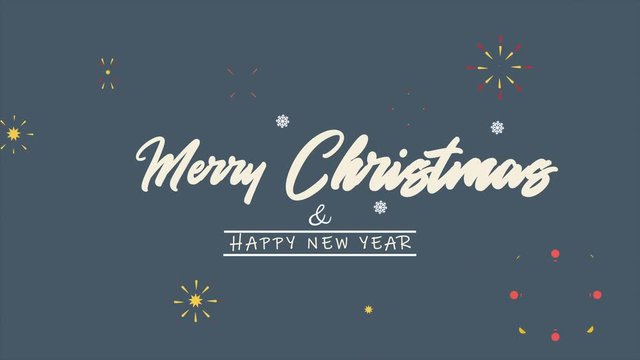 Merry Christmas and Happy new year with firework animation