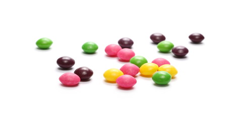 Fototapeta na wymiar Colorful candies isolated on white background 