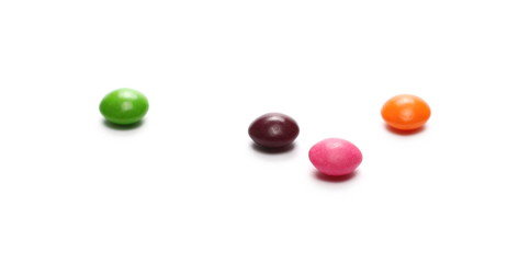 Colorful candies isolated on white background 