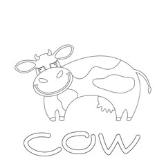  smiling cow . cartoon vector illustration .