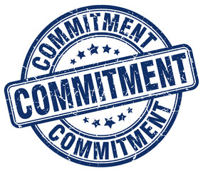 commitment blue grunge stamp