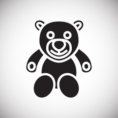 Christmas gift bear on white background icon