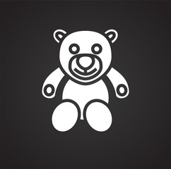 Christmas gift bear on black background icon