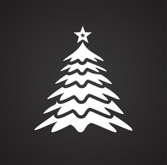 Obraz premium Christmas tree on black background icon