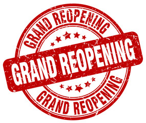 grand reopening red grunge round vintage rubber stamp