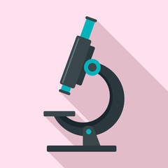 Laboratory microscope icon. Flat illustration of laboratory microscope vector icon for web design