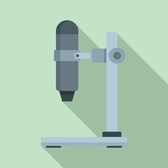 Hospital microscope icon. Flat illustration of hospital microscope vector icon for web design