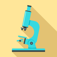 Experiment microscope icon. Flat illustration of experiment microscope vector icon for web design
