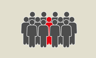 Illustration of human icons, think different, vector illustration