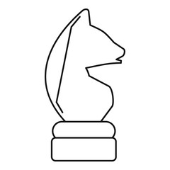 White horse icon. Outline white horse vector icon for web design isolated on white background