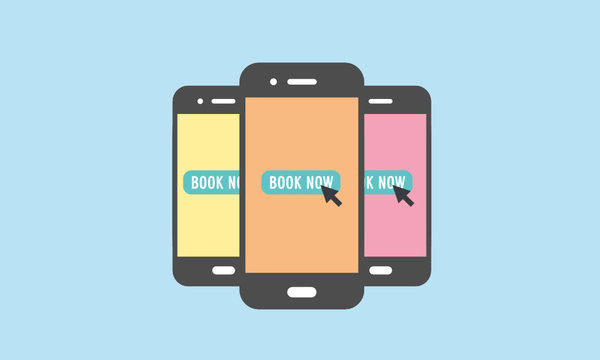 In the mobile phone screen book now button