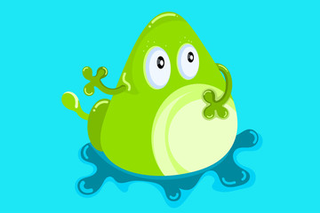 Cute monster vector cartoon on a blue backgrounds