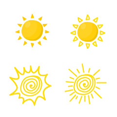 Set of sun icon vector