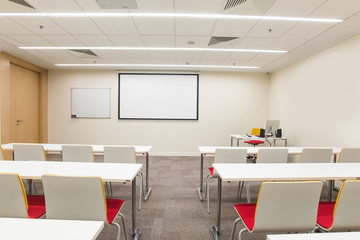 empty classroom for trainings