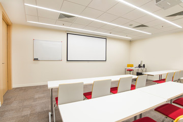 empty classroom for trainings