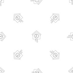 Cuckoo clock pattern seamless vector repeat geometric for any web design