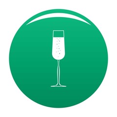 Glass of champagne icon. Simple illustration of glass of champagne vector icon for any design green