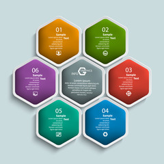 Abstract 3D Paper Infographics. Business template .Vector illustration