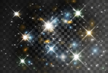 Obraz premium Glow light effect. Star burst with sparkles. Sun. Vector illustration.