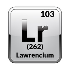 The periodic table element Lawrencium. Vector illustration