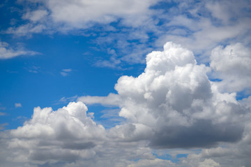 Blue summer sky with cumulus clouds