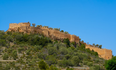Fototapeta na wymiar Corbera village Castle in Valencia Spain