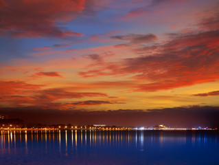 Denia sunset skyline in Las Rotas Alicante