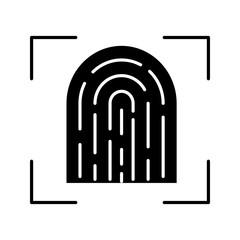 Fingerprint scanning glyph icon