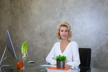 business portrait of a nutritionist caucasian female