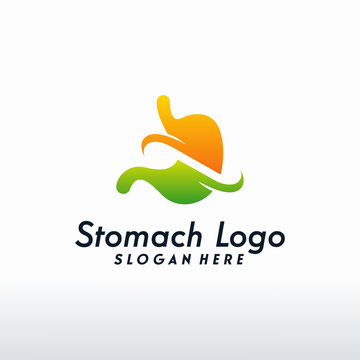 Modern Stomach logo designs vector with swoosh, Health Stomach logo template