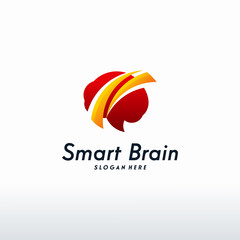 Modern Smart Brain logo designs vector, Health Brain logo template, brainstorm symbol