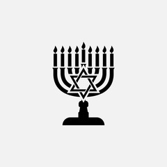 Chanukah icon. Chanukkah symbol. Flat design. Stock - Vector illustration.