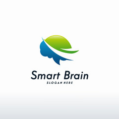 Modern Smart Brain logo designs vector, Health Brain logo template, brainstorm symbol