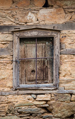 Historic Sirince village house window in Selcuk, Izmir, Turkey.