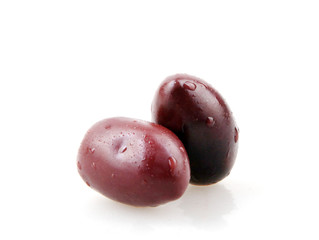 Black Olives On White Background