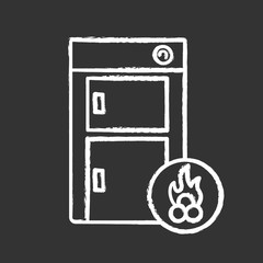 Solid fuel boiler chalk icon