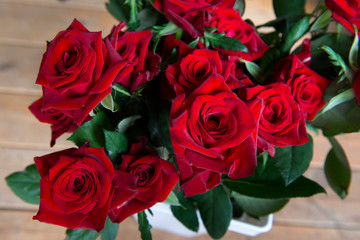 Bouquet of fresh roses.