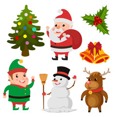 cute christmas element collection set