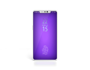 modern smartphone with notch and fingerprint sensor