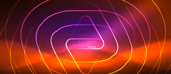 Color shiny neon lights background with abstract lines