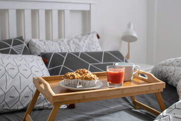 Christmas morning, Valentines day, cozy morning - breakfast in bed