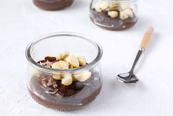 Healthy eating - vegan chocolate avocado pudding